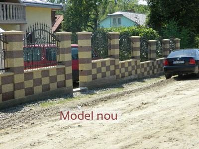 gard prefabricat din beton 2 culori