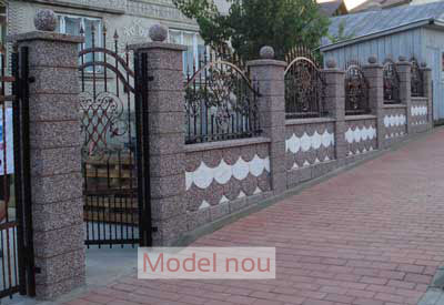 gard prefabricat din beton model solzi